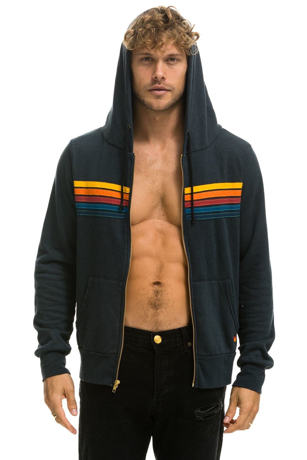 Aviator Nation small cheapest rainbow rib hoodie