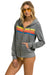 5 STRIPE HOODIE - HEATHER GREY // NEON RAINBOW Hoodie Aviator Nation 