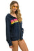 5 STRIPE HOODIE - HEATHER NAVY // NEON STRIPES Hoodie Aviator Nation 