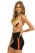 5 STRIPE RAINBOW 4 INCH HI-RISE BIKER SHORT - BLACK Women's Shorts Aviator Nation 