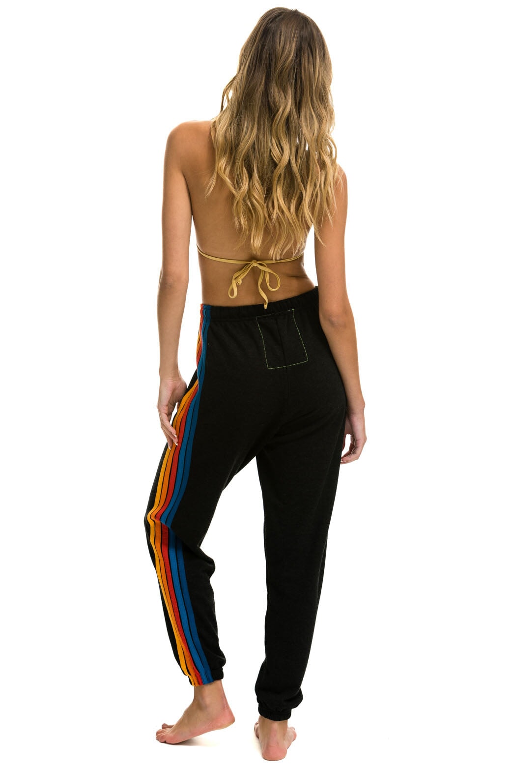 5 STRIPE SWEATPANTS BLACK 2 Aviator Nation