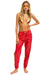 5 STRIPE WIND PANT - CHERRY GLOSSY Women's Sweatpants Aviator Nation 