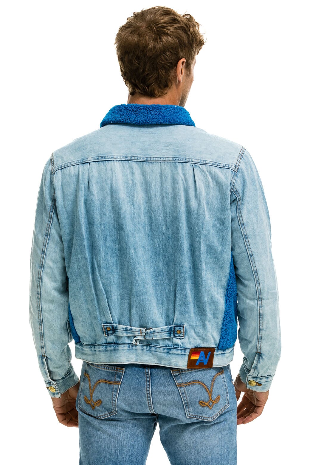 ASPEN SHERPA UNISEX DENIM JACKET SUPER LIGHT BLUE Aviator Nation