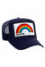 AUSTIN RAINBOW TRUCKER HAT HATS Aviator Nation OS NAVY 