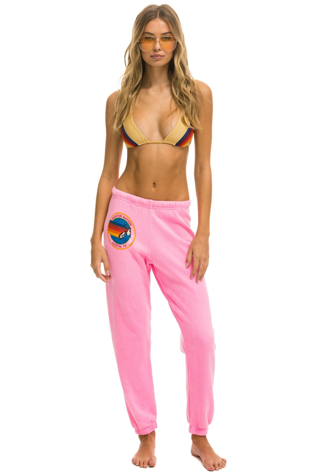 AVIATOR NATION AUSTIN SWEATPANTS - NEON PINK Women&#39;s Sweatpants Aviator Nation 