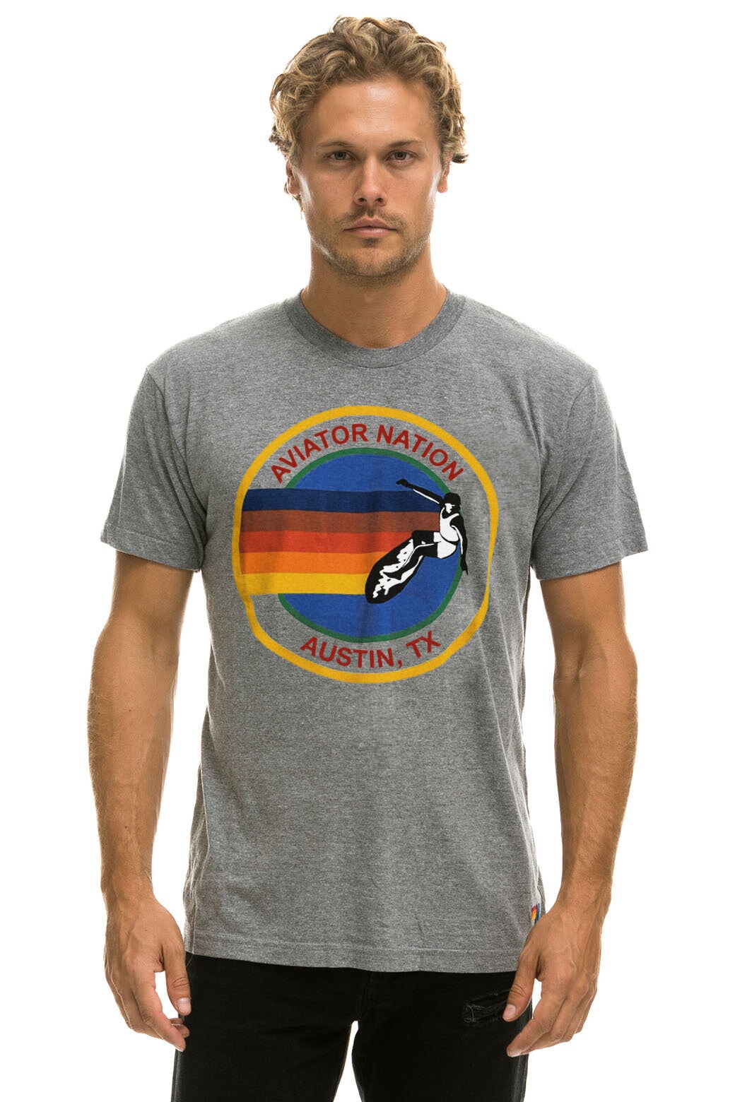 AVIATOR NATION AUSTIN TEE - HEATHER GREY Tees Aviator Nation 