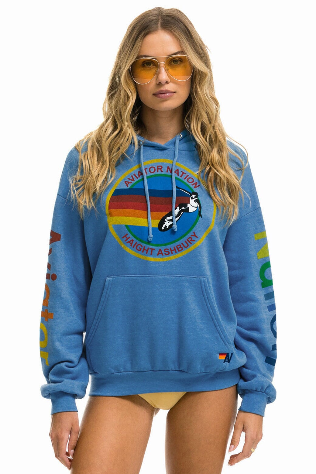 AVIATOR NATION HAIGHT ASHBURY RELAXED PULLOVER HOODIE - COBALT Hoodie Aviator Nation 