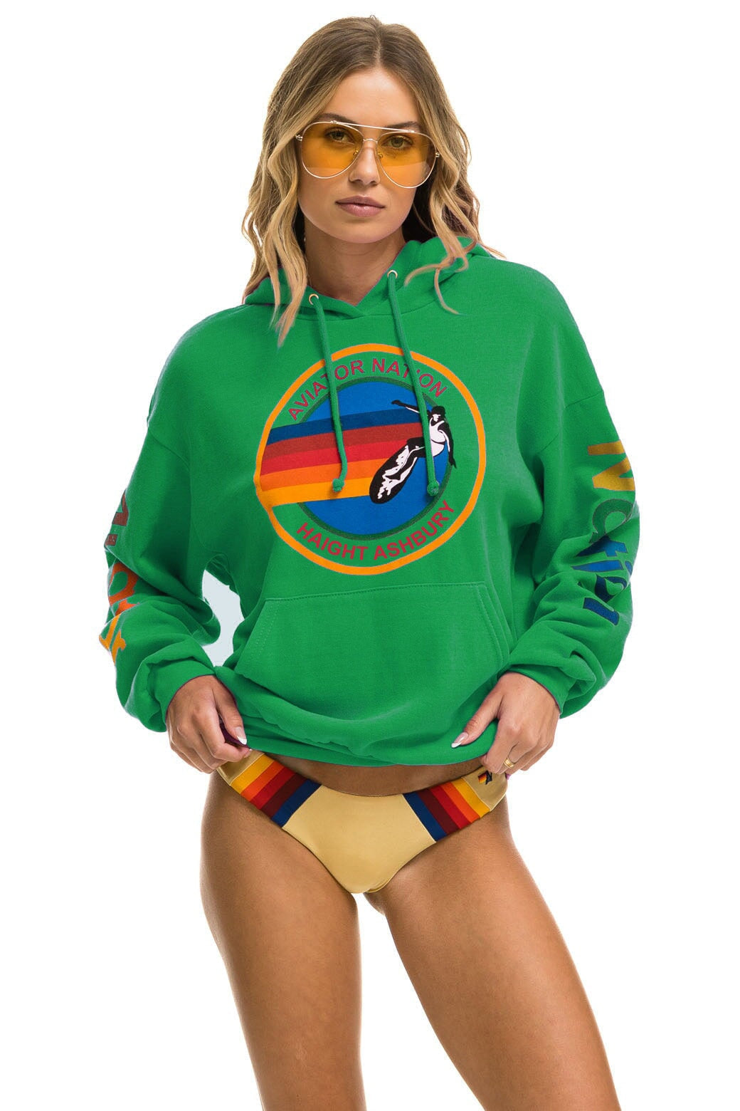 AVIATOR NATION HAIGHT ASHBURY RELAXED PULLOVER HOODIE - KELLY GREEN Hoodie Aviator Nation 