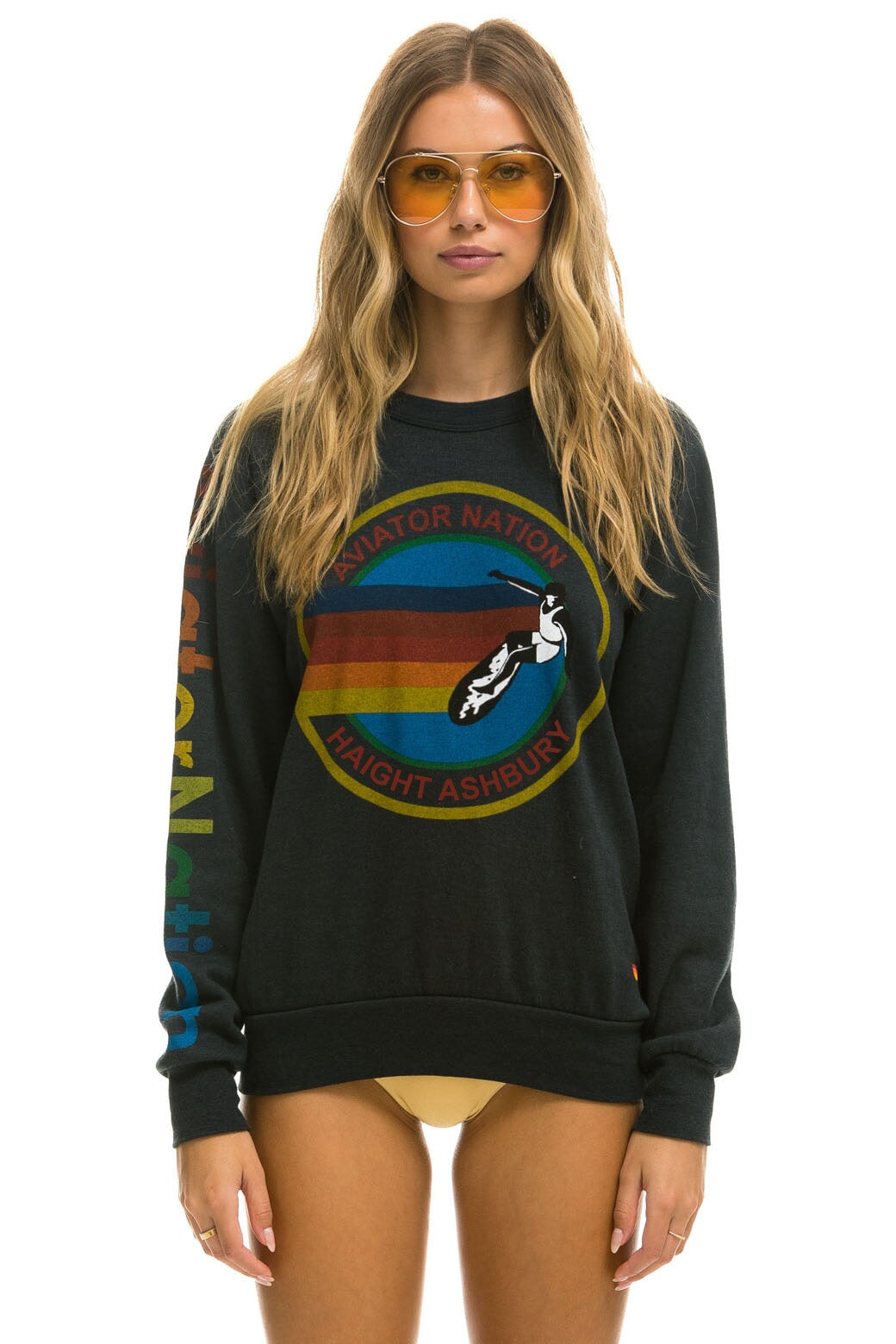 AVIATOR NATION HAIGHT ASHBURY SWEATSHIRT - CHARCOAL Sweatshirt Aviator Nation 