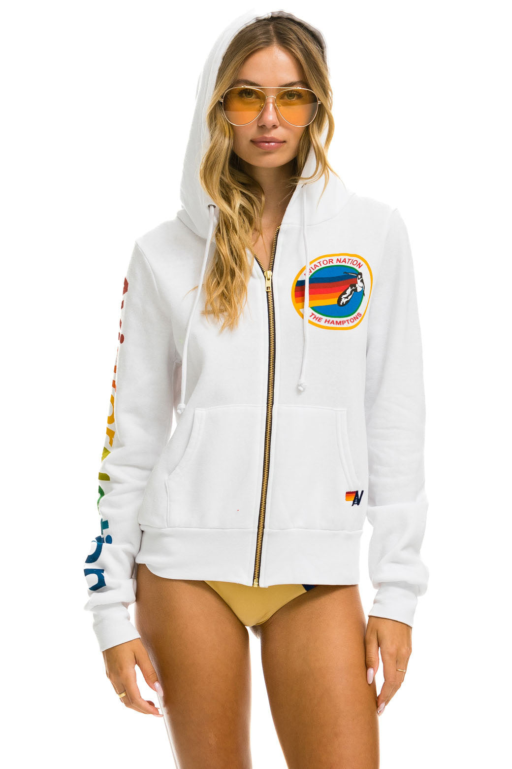 AVIATOR NATION HAMPTONS HOODIE - WHITE SALE Aviator Nation 