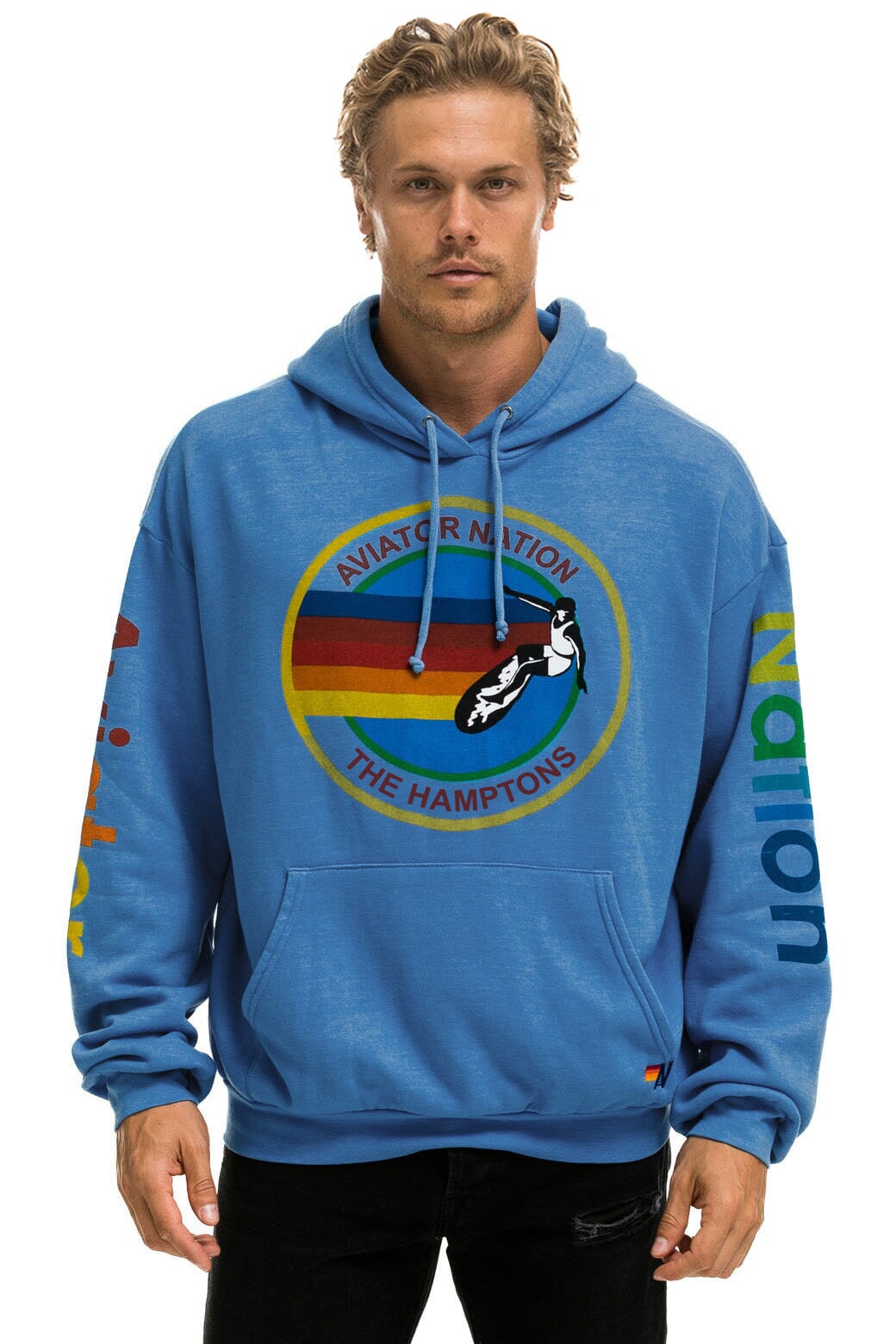 AVIATOR NATION HAMPTONS RELAXED PULLOVER HOODIE - COBALT Hoodie Aviator Nation 