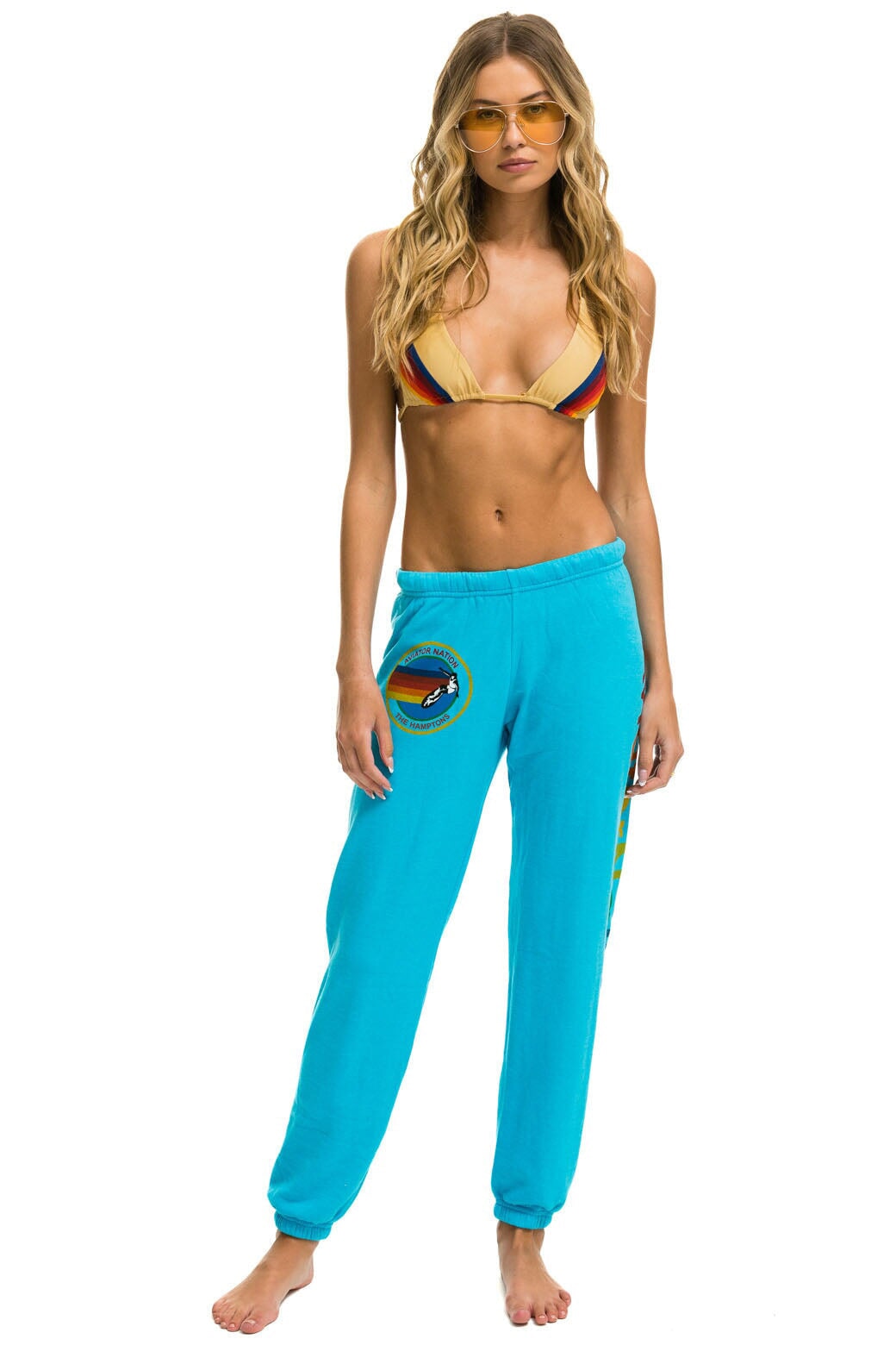 AVIATOR NATION HAMPTONS SWEATPANTS - NEON BLUE Women&#39;s Sweatpants Aviator Nation 