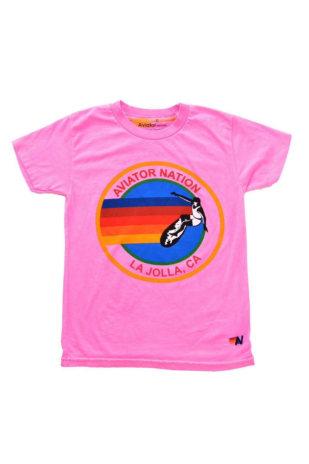 AVIATOR NATION LA JOLLA KIDS TEE - NEON PINK - Aviator Nation