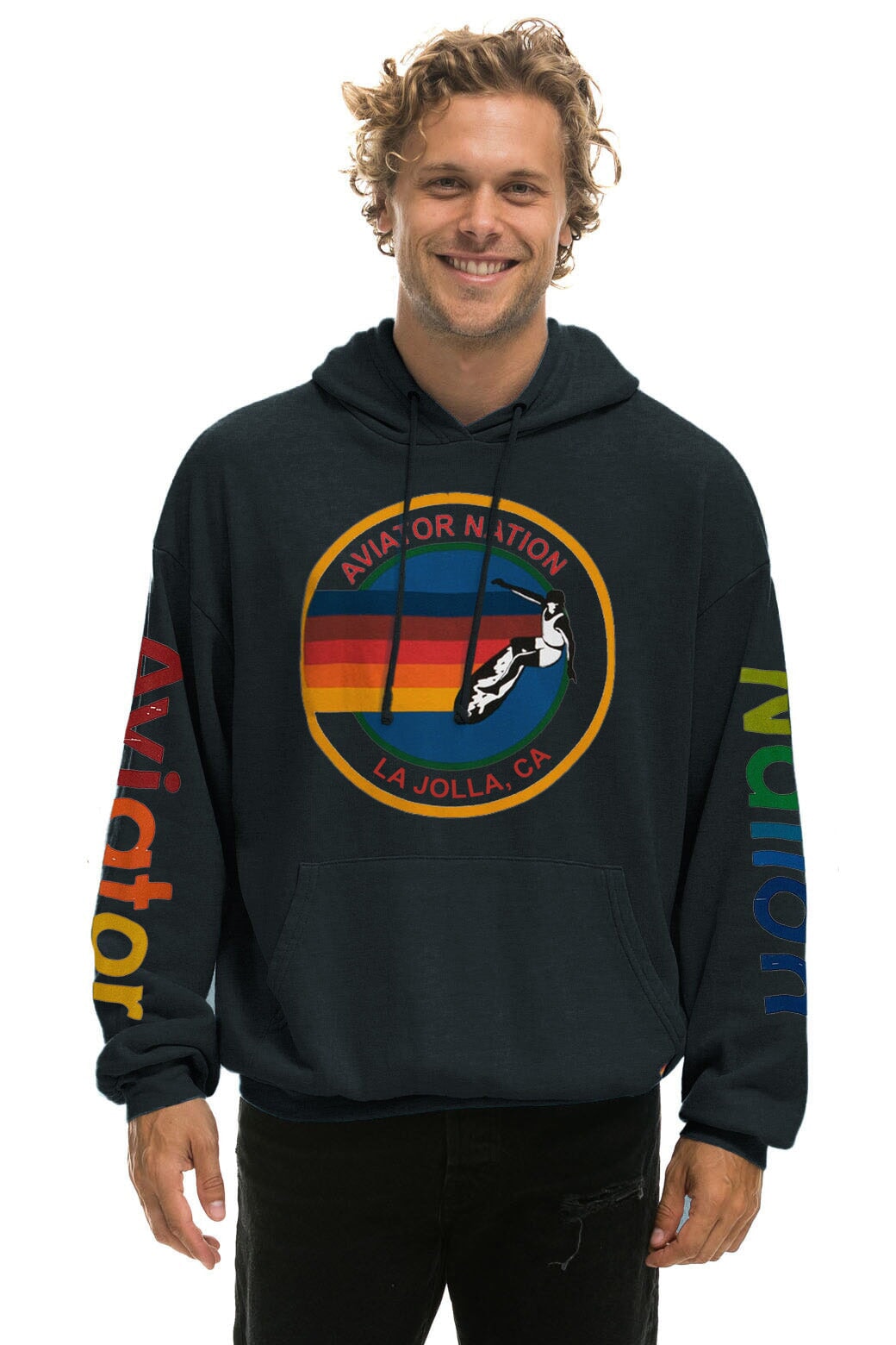 Aviator Nation La Jolla Relaxed Pullover Hoodie - Charcoal XL