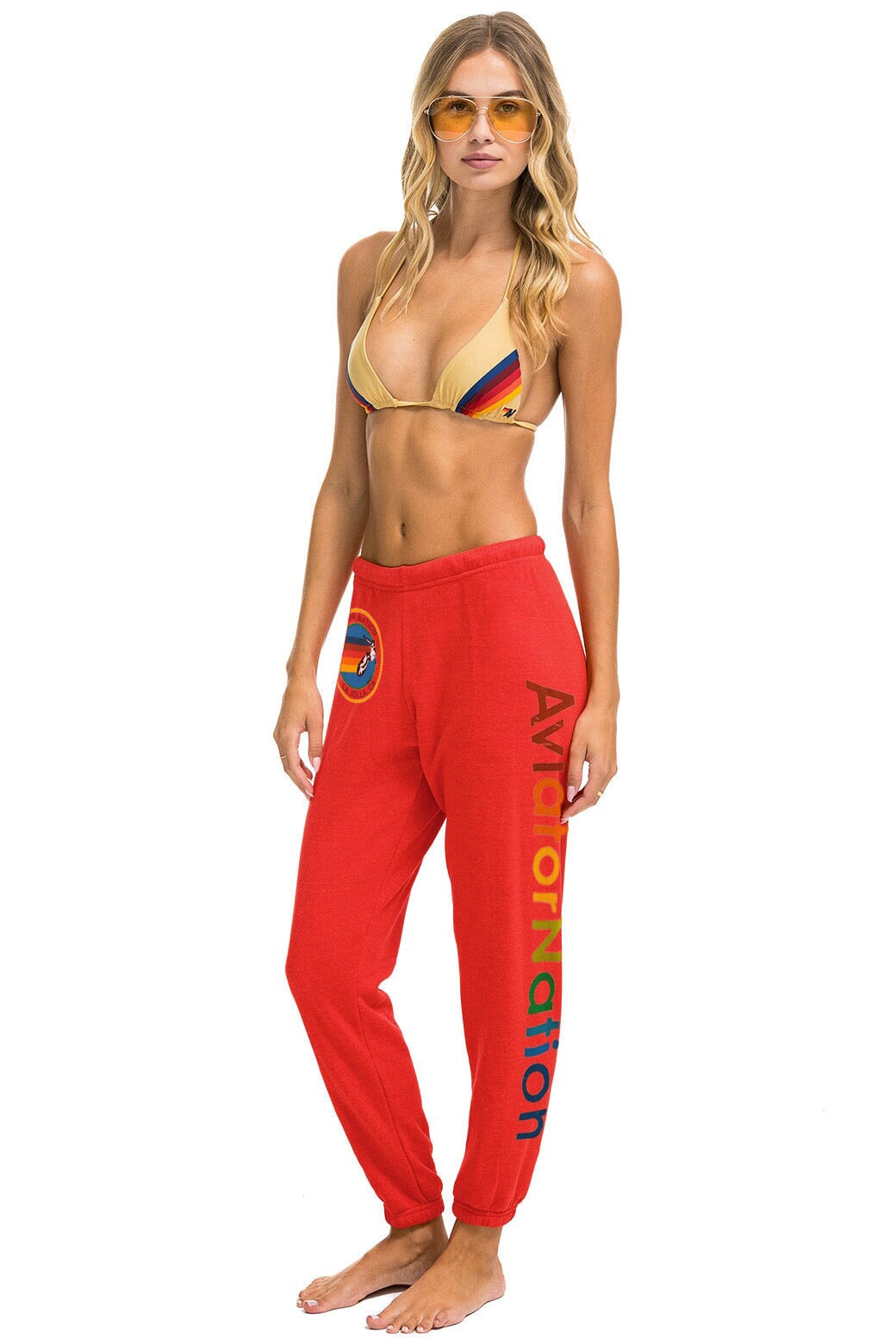 AVIATOR NATION LA JOLLA SWEATPANTS - RED Women's Sweatpants Aviator Nation 