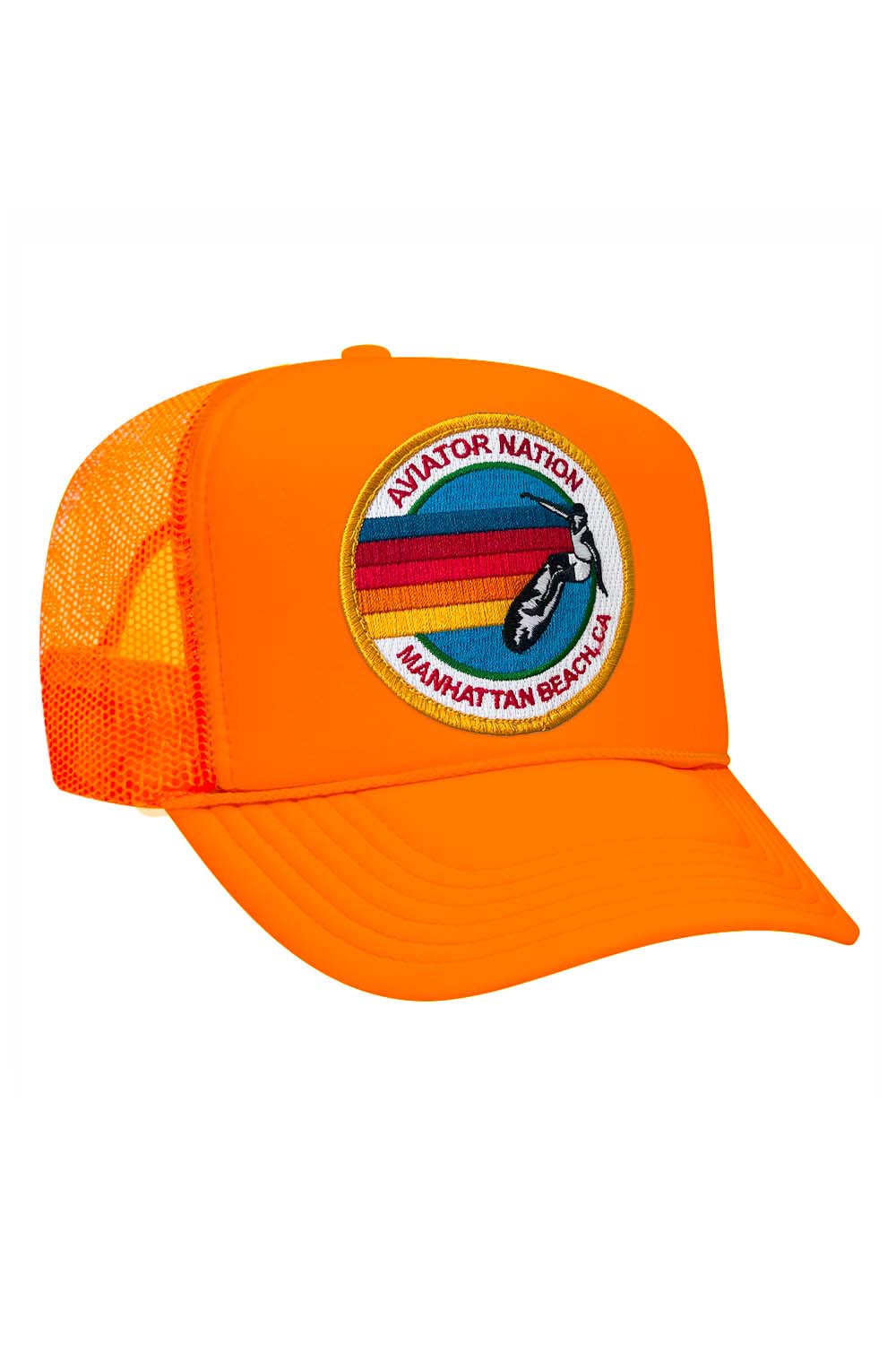 AVIATOR NATION MANHATTAN BEACH TRUCKER HAT HATS Aviator Nation OS NEON ORANGE 