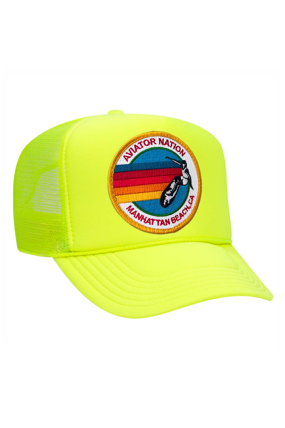 AVIATOR NATION MANHATTAN BEACH TRUCKER HAT HATS Aviator Nation OS NEON YELLOW 