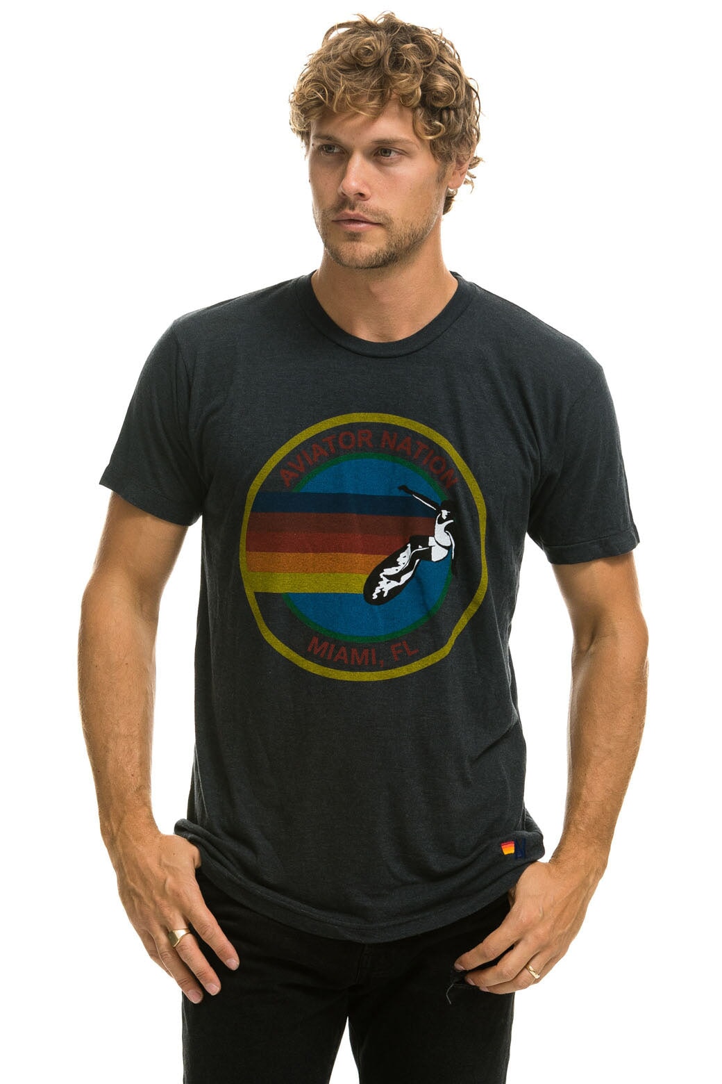 AVIATOR NATION MIAMI TEE - CHARCOAL Tees Aviator Nation 