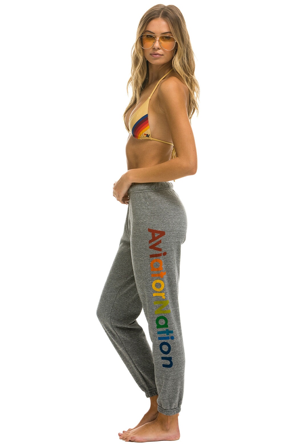 AVIATOR NATION NEW YORK CITY SWEATPANTS - HEATHER GREY Women's Sweatpants Aviator Nation 