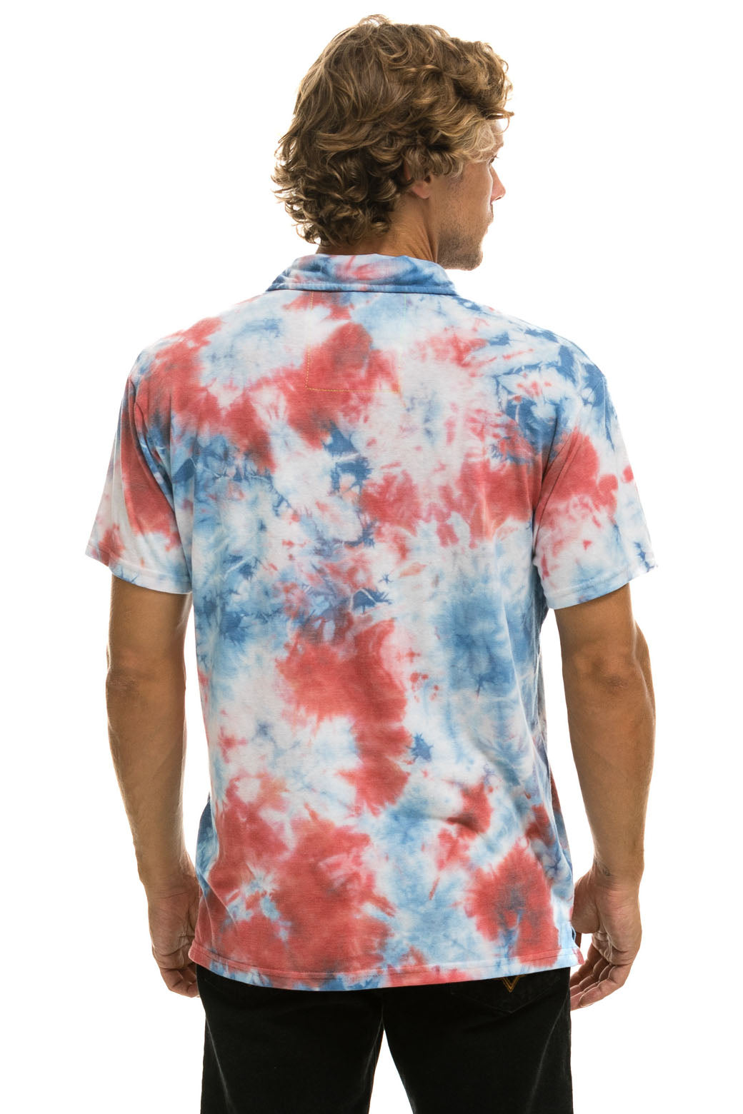 AVIATOR NATION POLO - TIE DYE RED Tees Aviator Nation 