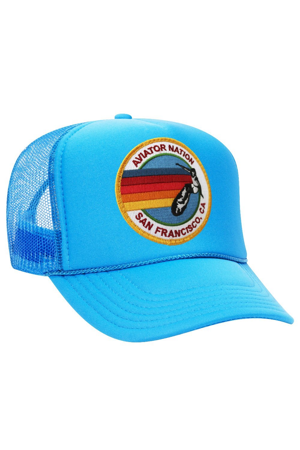 AVIATOR NATION SAN FRANCISCO TRUCKER HAT HATS Aviator Nation OS NEON BLUE 