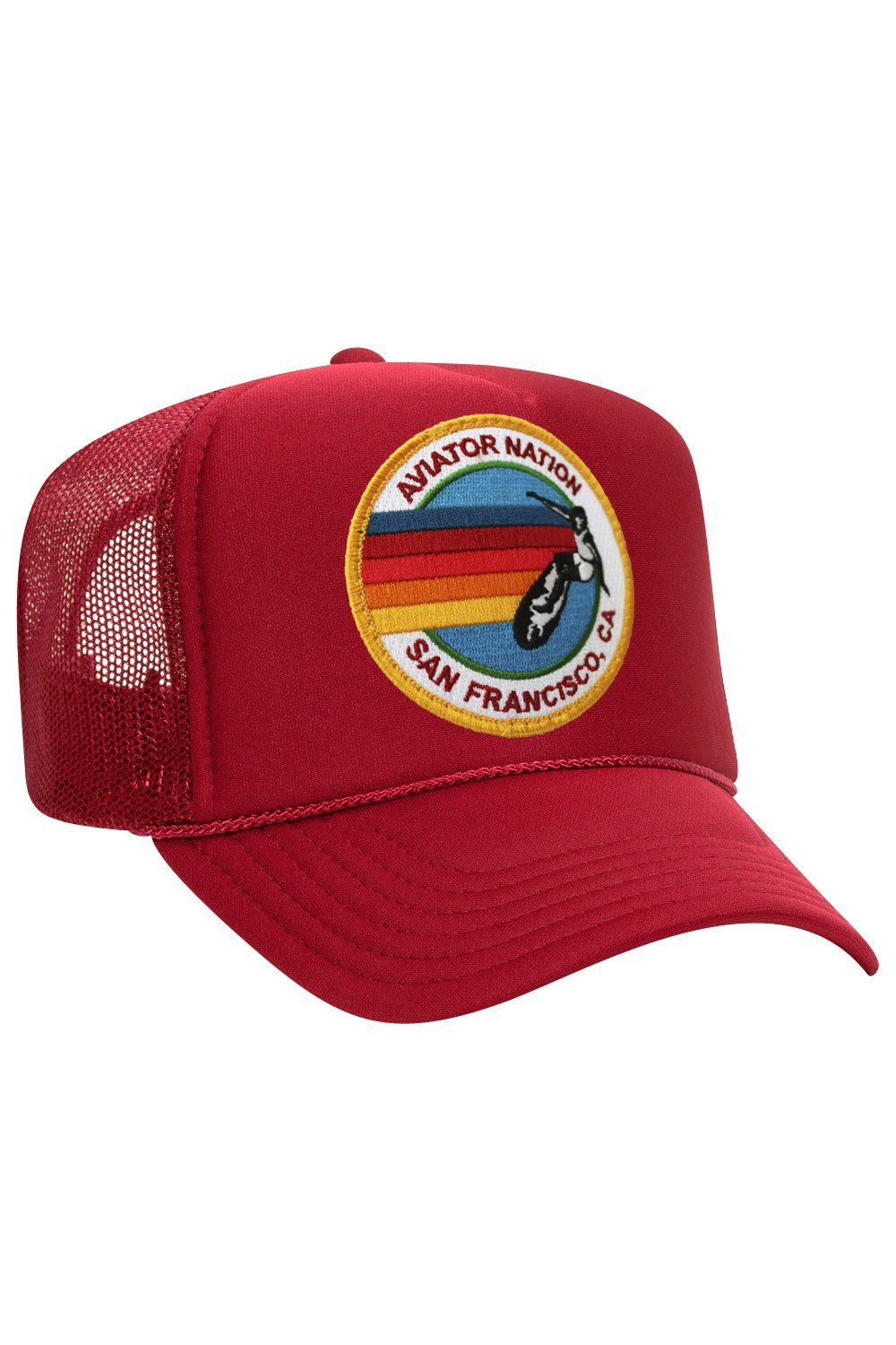 AVIATOR NATION SAN FRANCISCO TRUCKER HAT HATS Aviator Nation OS RED 