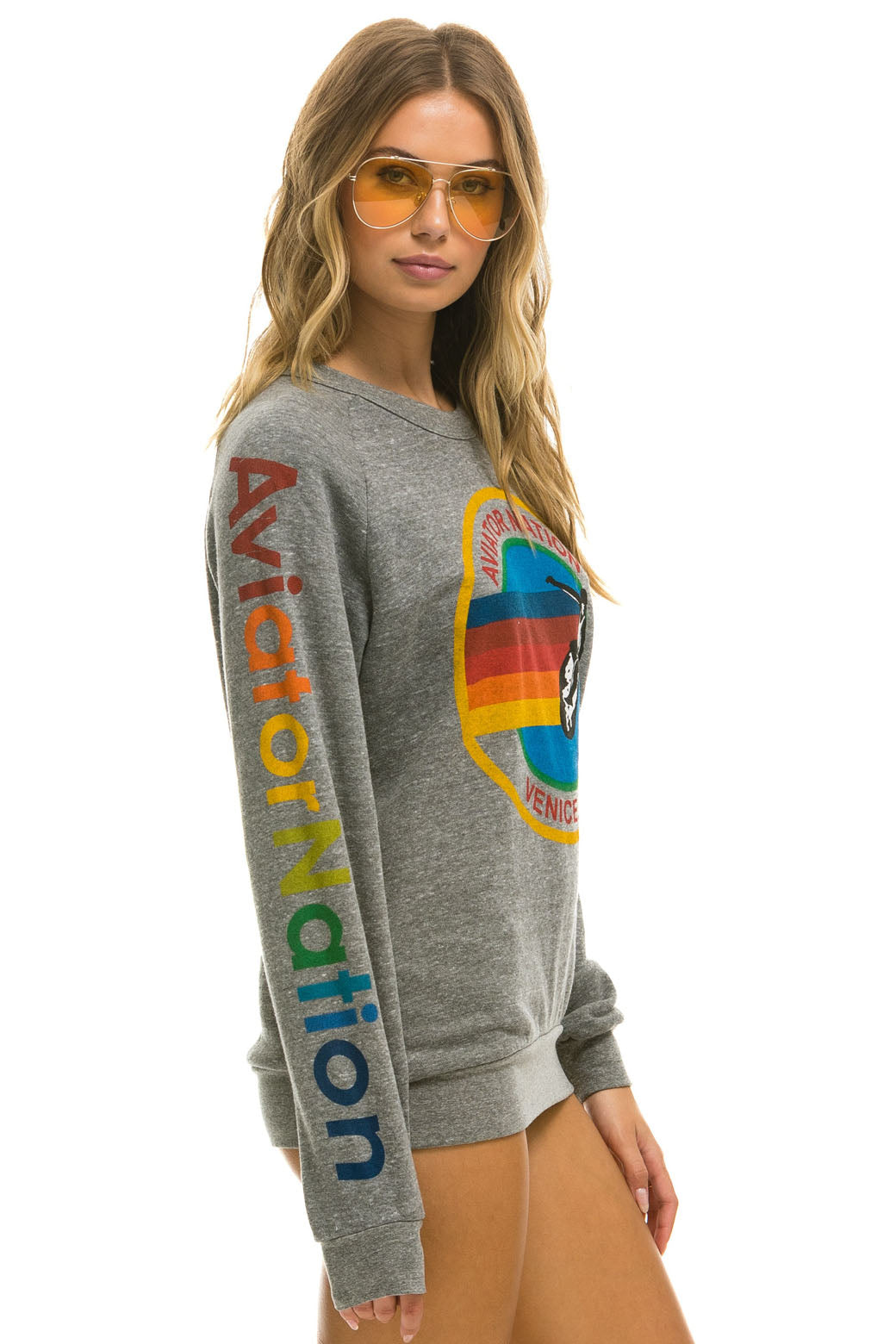 AVIATOR NATION SWEATSHIRT - HEATHER GREY Sweatshirt Aviator Nation 