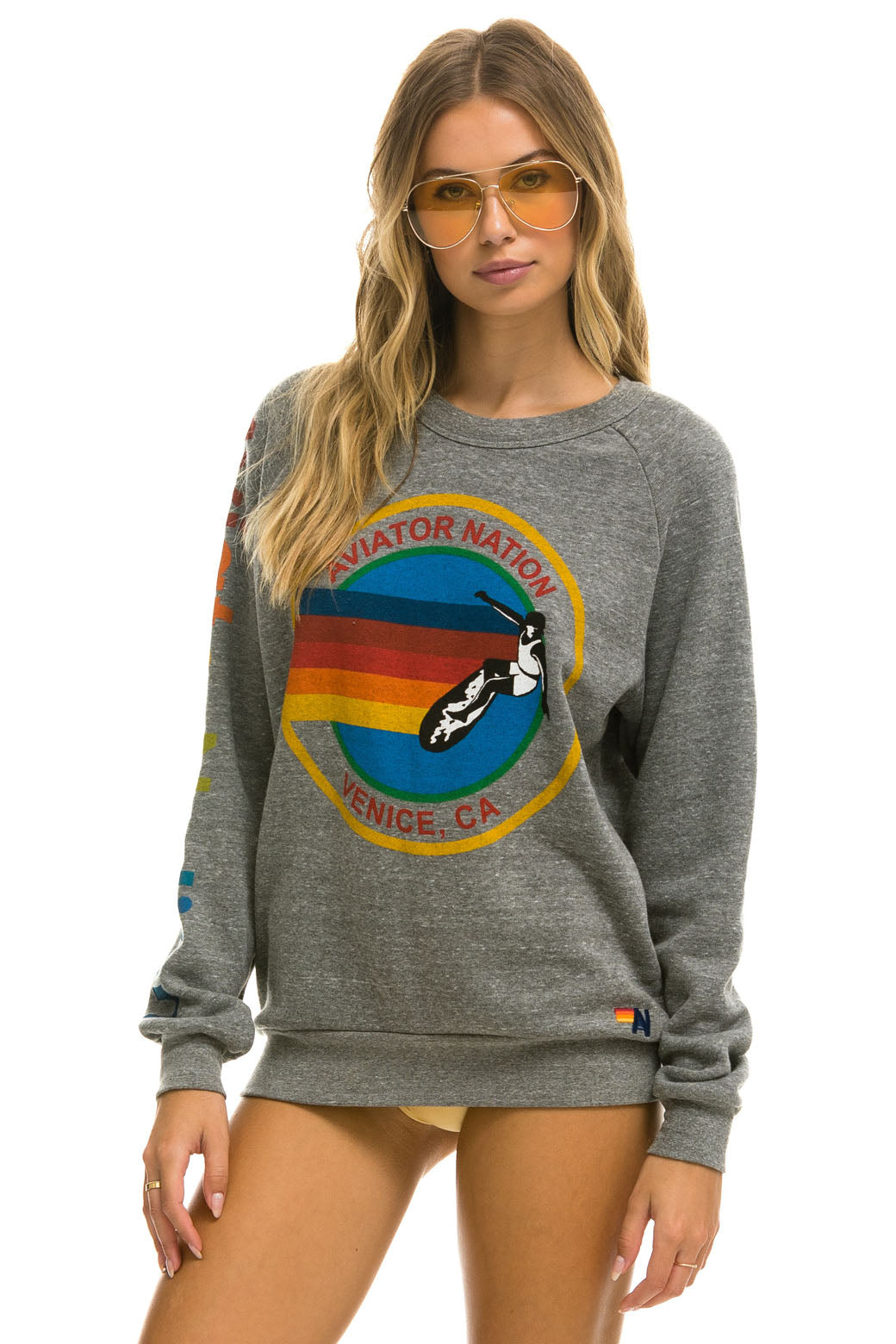 AVIATOR NATION SWEATSHIRT - HEATHER GREY Sweatshirt Aviator Nation 