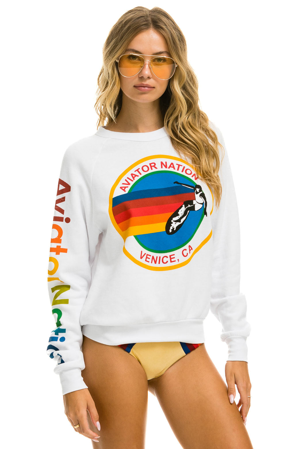 Aviator nation white sweatshirt new arrivals