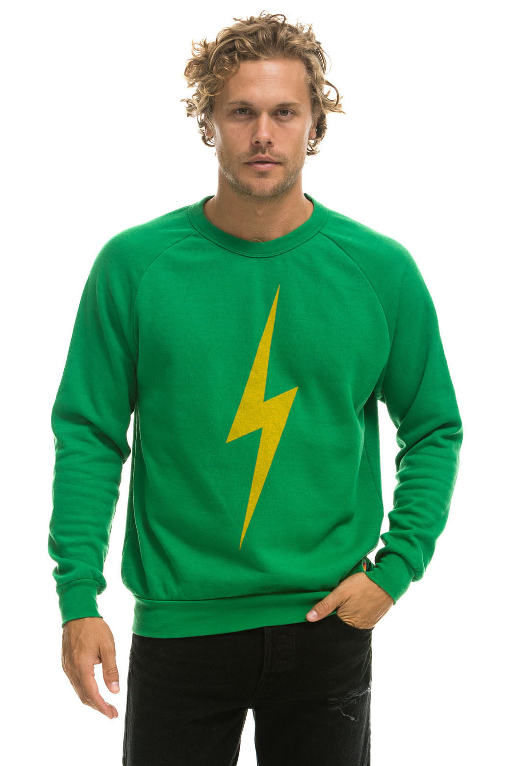 BOLT CREW SWEATSHIRT KELLY GREEN Aviator Nation