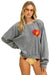 BOLT HEART RELAXED CREW SWEATSHIRT - HEATHER Sweatshirt Aviator Nation 