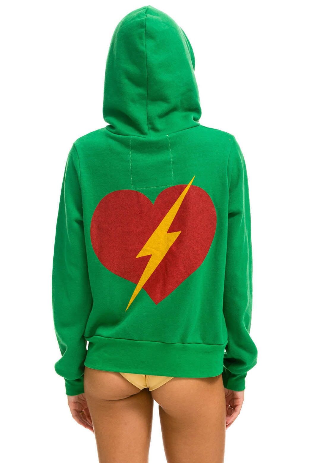 BOLT HEART ZIP HOODIE - KELLY GREEN Hoodie Aviator Nation 