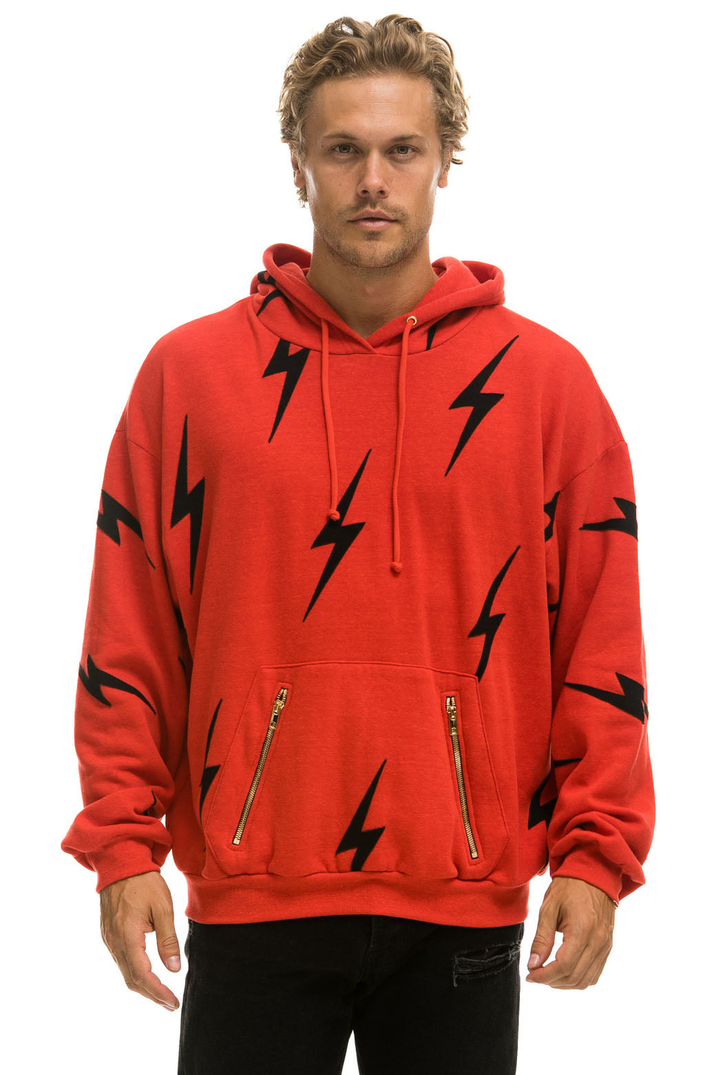 Aviator Nation XS Faded Bolt Sweatshirt outlets Red Ombré