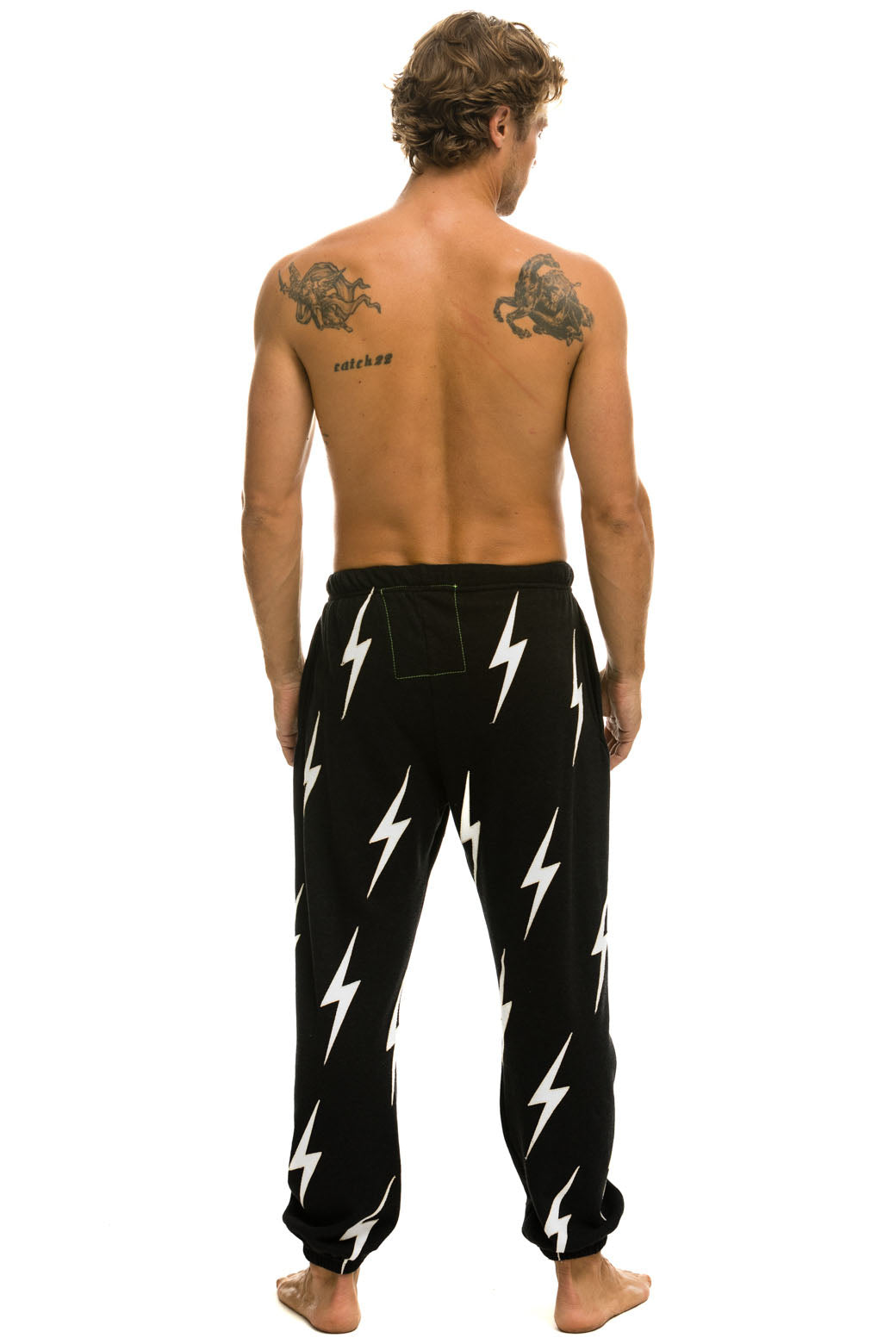 BOLT STITCH REPEAT SWEATPANTS - BLACK // WHITE Mens Sweatpants Aviator Nation 