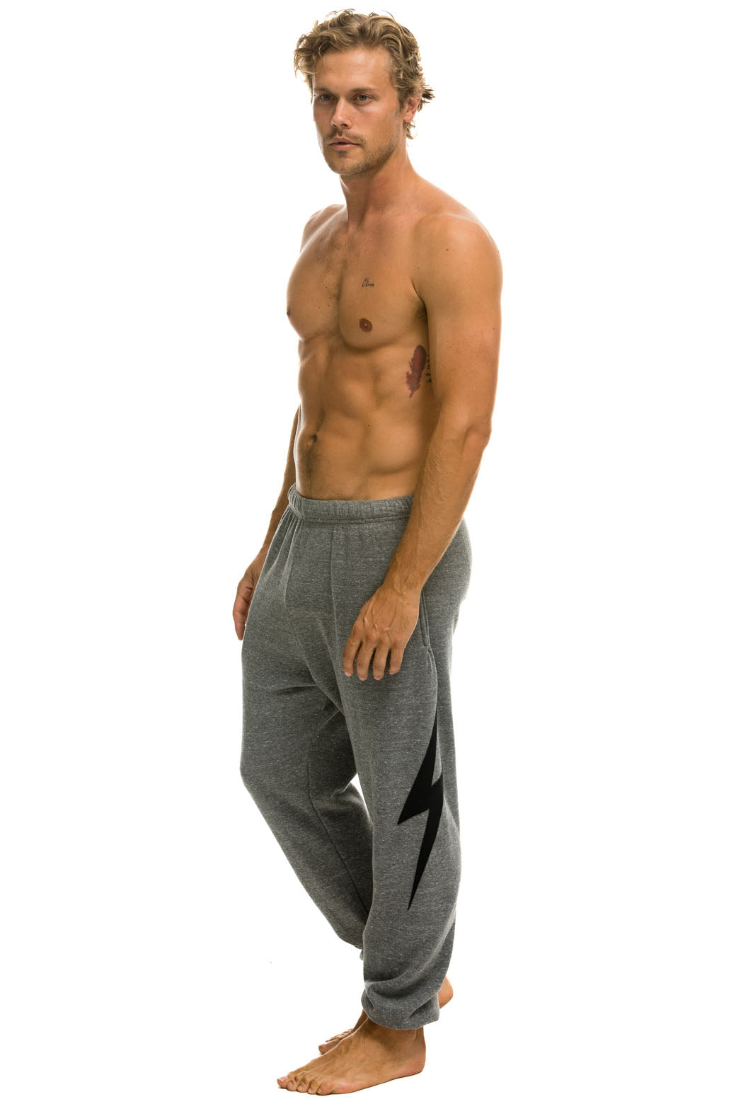 BOLT STITCH SWEATPANTS - HEATHER GREY // BLACK Mens Sweatpants Aviator Nation 