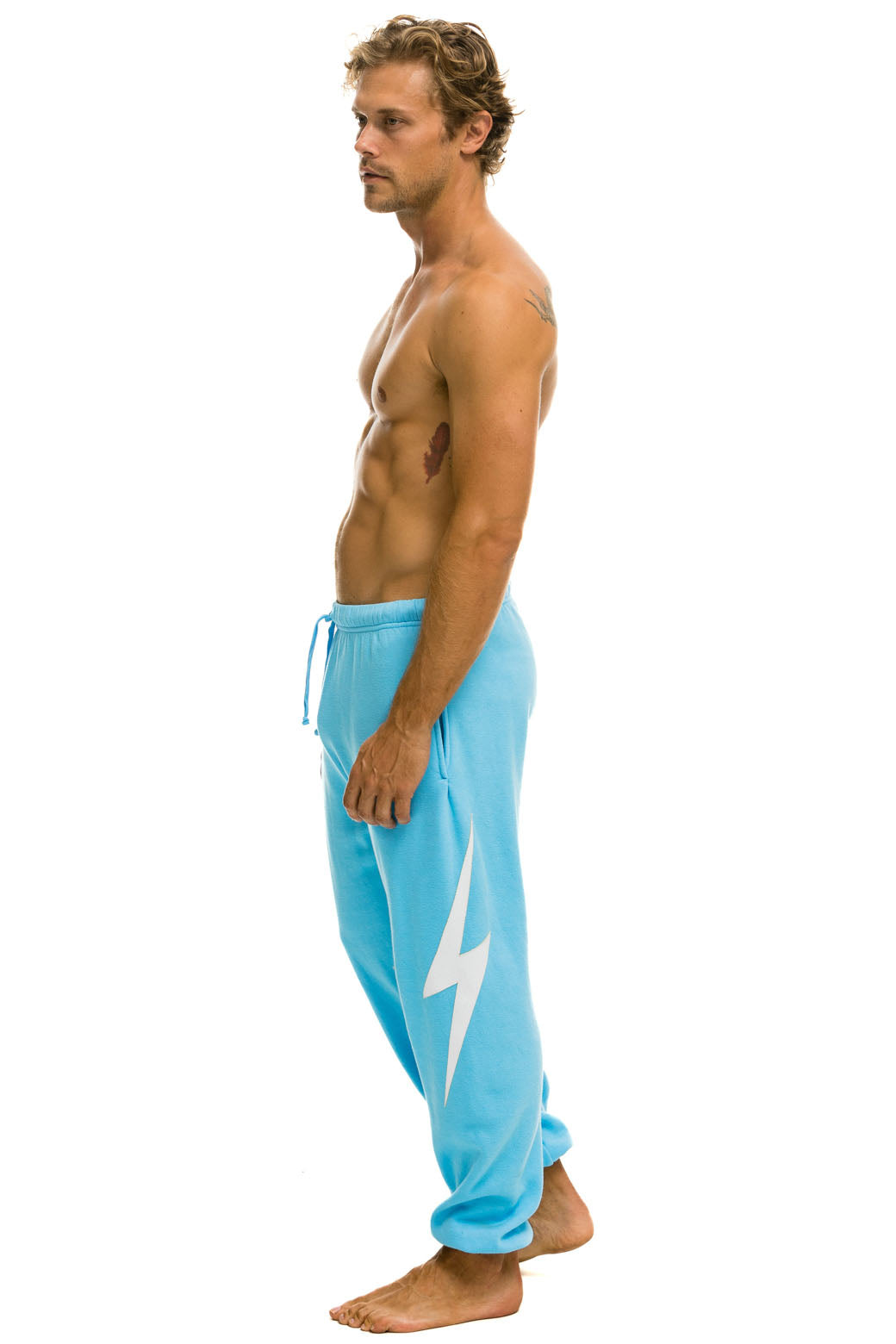 BOLT STITCH SWEATPANTS - SKY // WHITE Mens Sweatpants Aviator Nation 