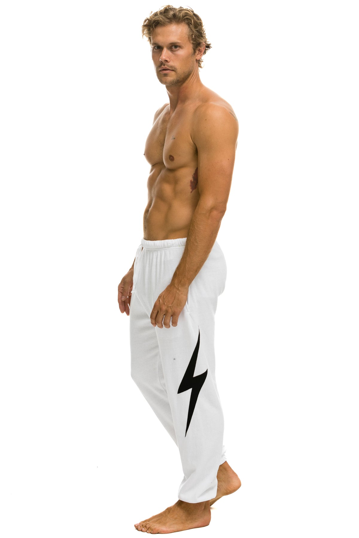 BOLT STITCH SWEATPANTS - WHITE // BLACK Mens Sweatpants Aviator Nation 