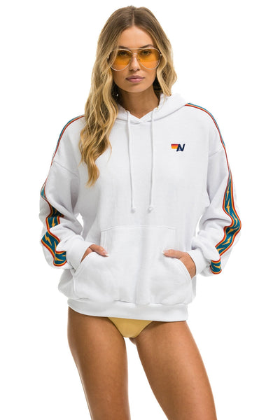 White hoodie discount with rainbow stripes