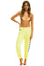 CHECK LEG WOMENS SWEATPANTS - NEON YELLOW Womens Sweatpants Aviator Nation 