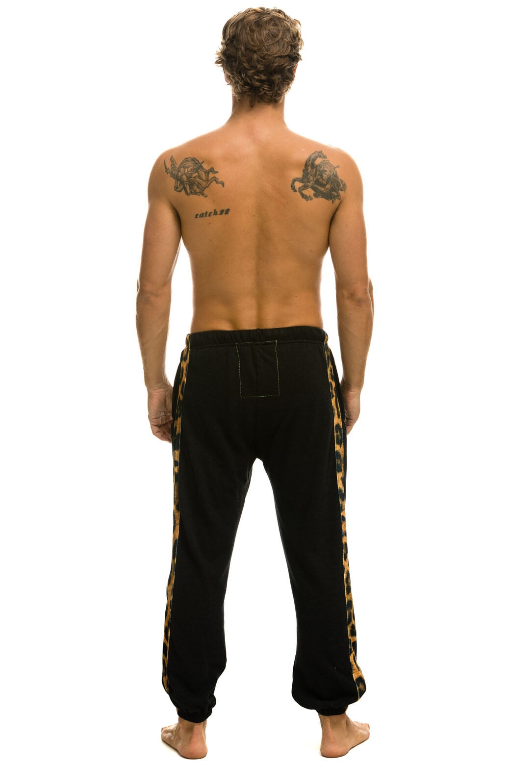 CHEETAH STRIPE MEN'S SWEATPANTS - BLACK // CHEETAH Men's Sweatpants Aviator Nation 