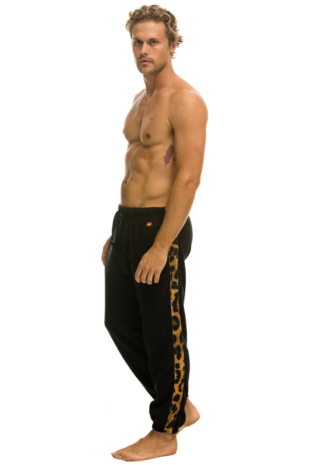 CHEETAH STRIPE MEN&#39;S SWEATPANTS - BLACK // CHEETAH Men&#39;s Sweatpants Aviator Nation 