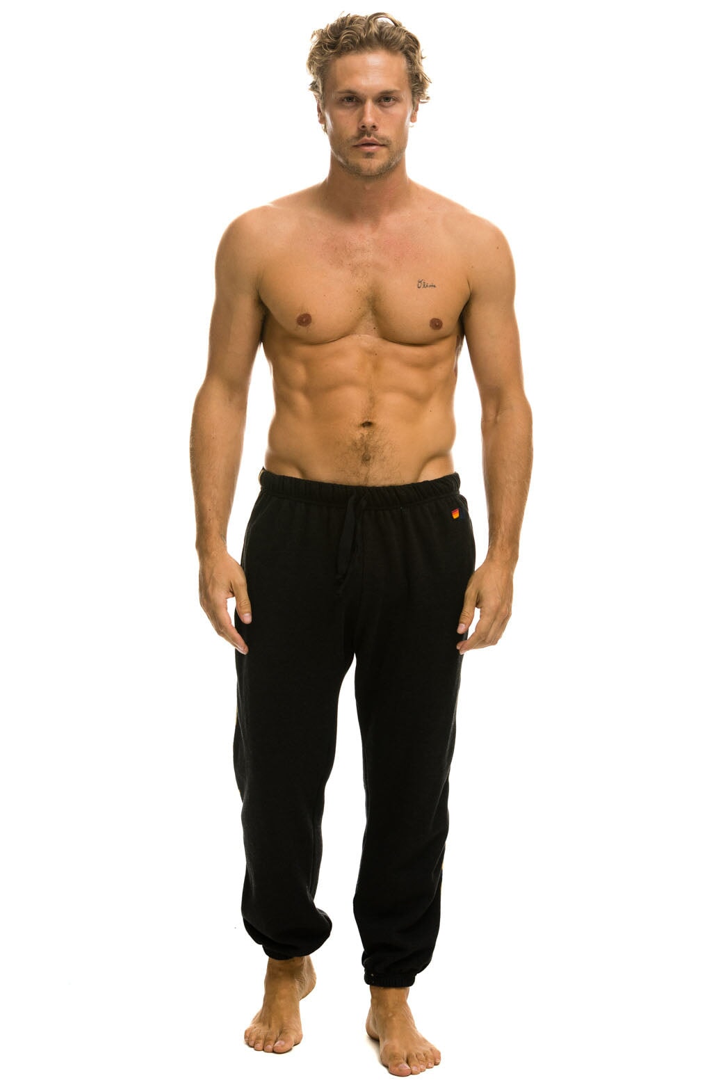 CHEETAH STRIPE SWEATPANTS - BLACK // CHEETAH - Aviator Nation