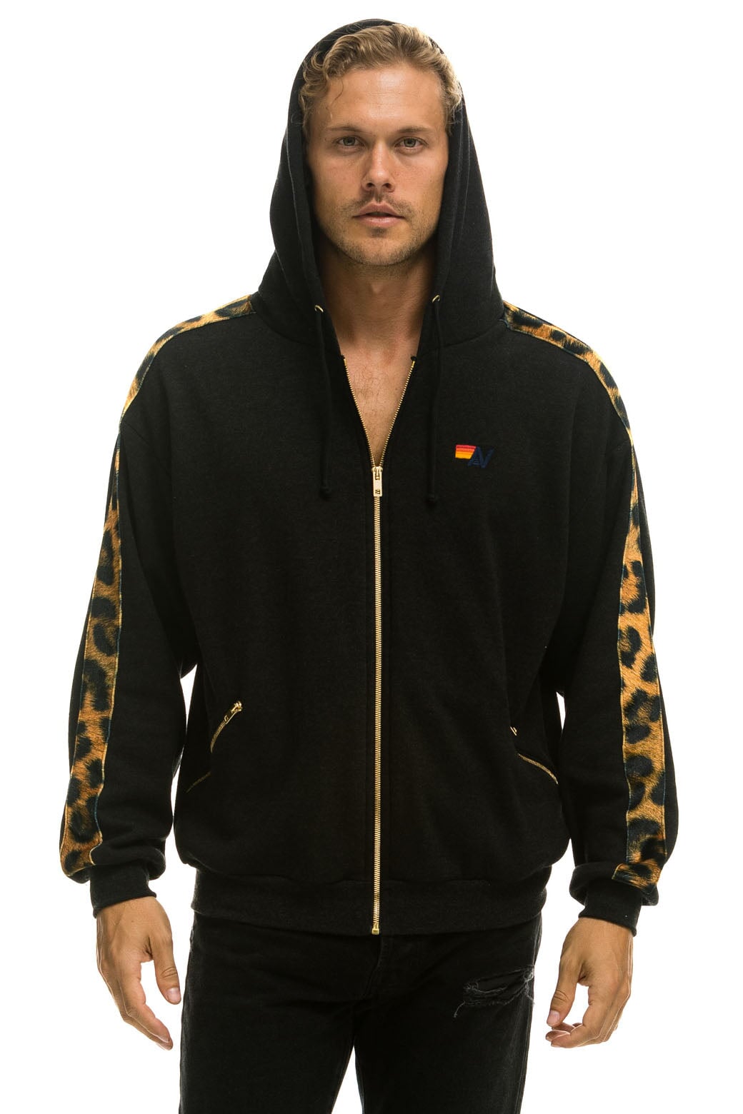 Cheetah zip up jacket sale