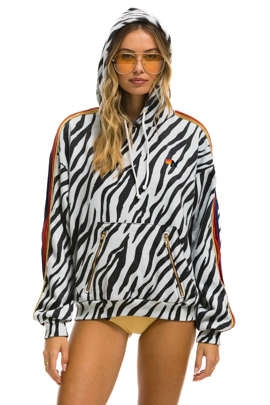 Zebra print hoodie top
