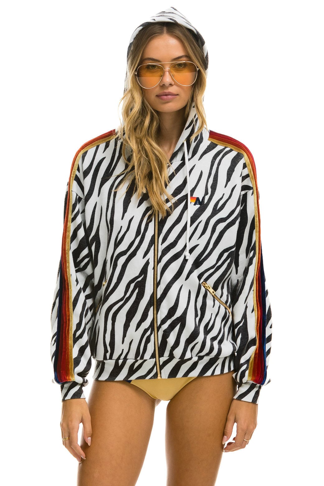 CLASSIC RELAXED ZIP HOODIE WITH POCKETS - ZEBRA Hoodie Aviator Nation 