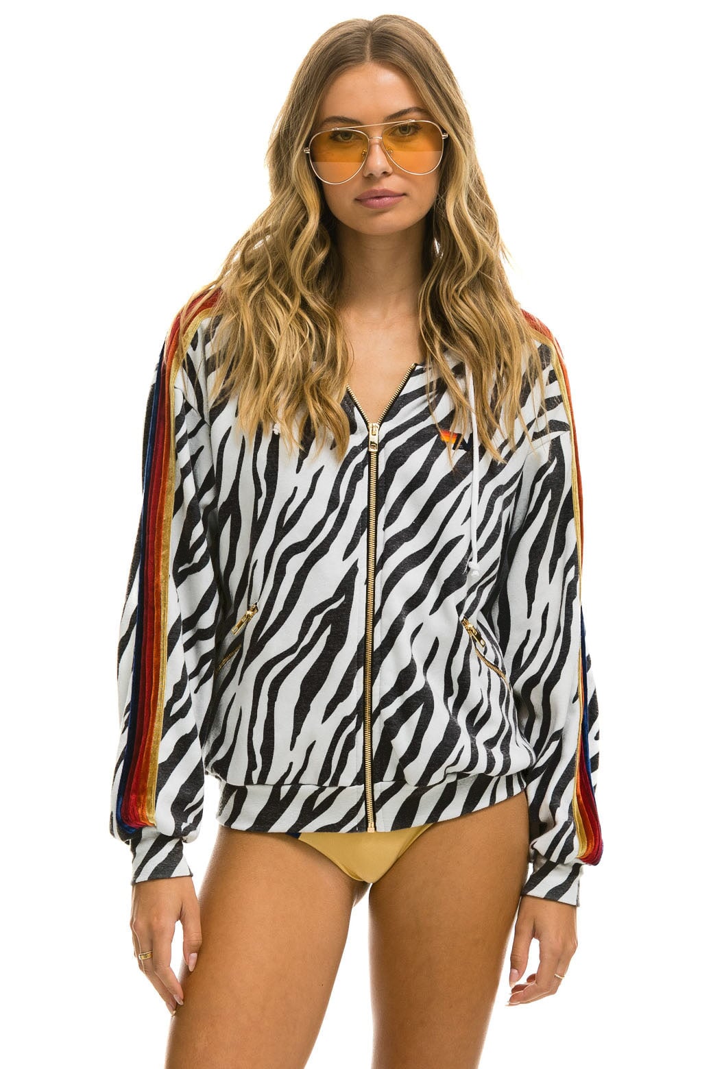 CLASSIC RELAXED ZIP HOODIE WITH POCKETS - ZEBRA Hoodie Aviator Nation 