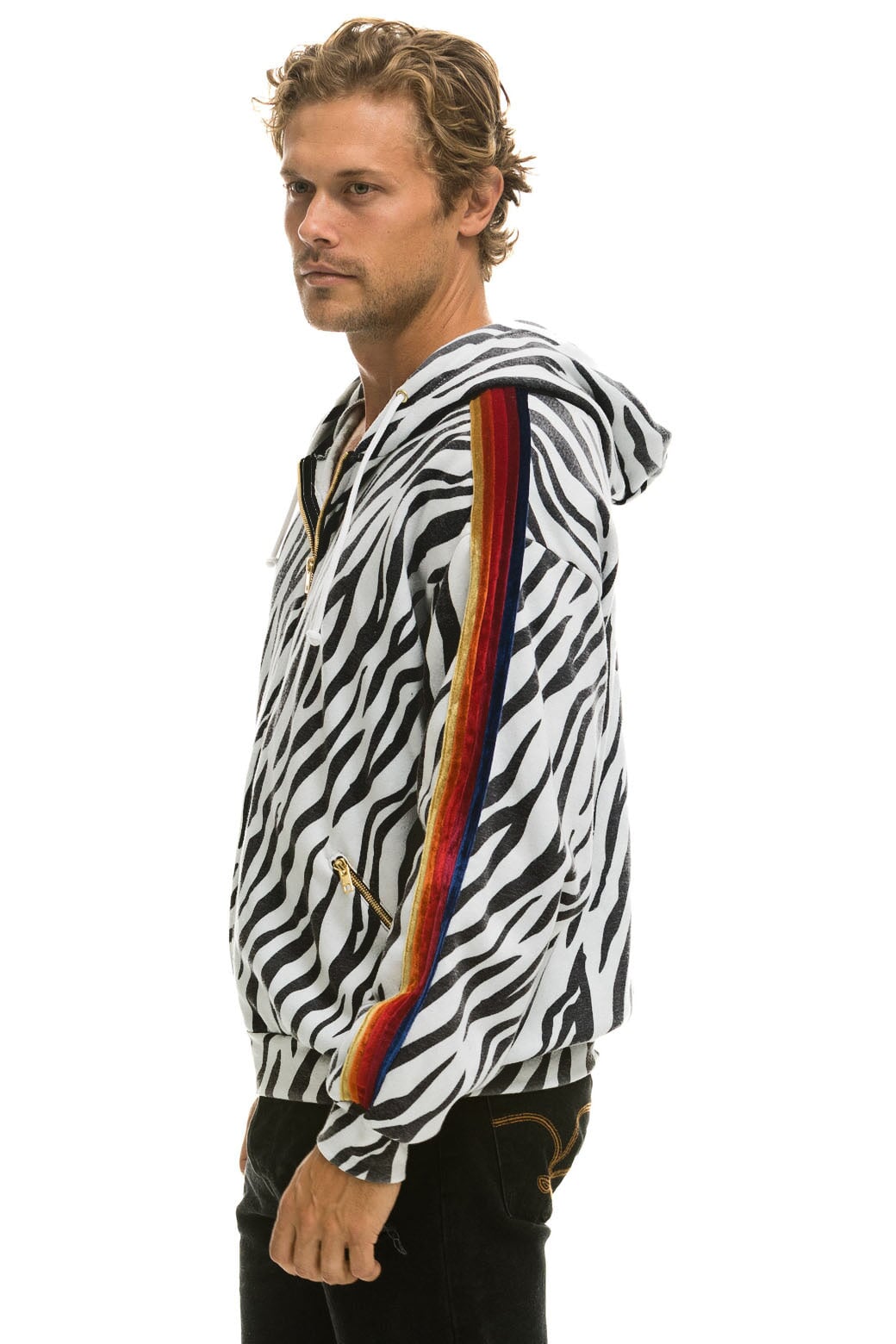 CLASSIC RELAXED ZIP HOODIE WITH POCKETS - ZEBRA Hoodie Aviator Nation 