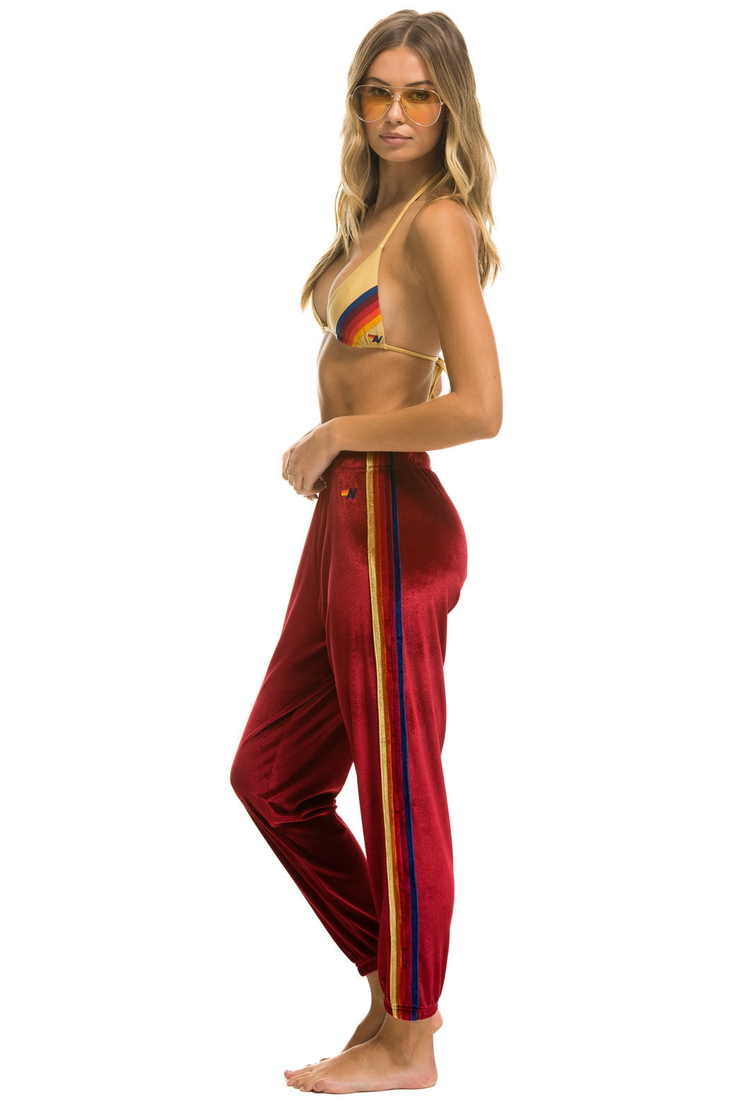 CLASSIC VELVET WOMEN&#39;S SWEATPANTS - RED Womens Sweatpants Aviator Nation 