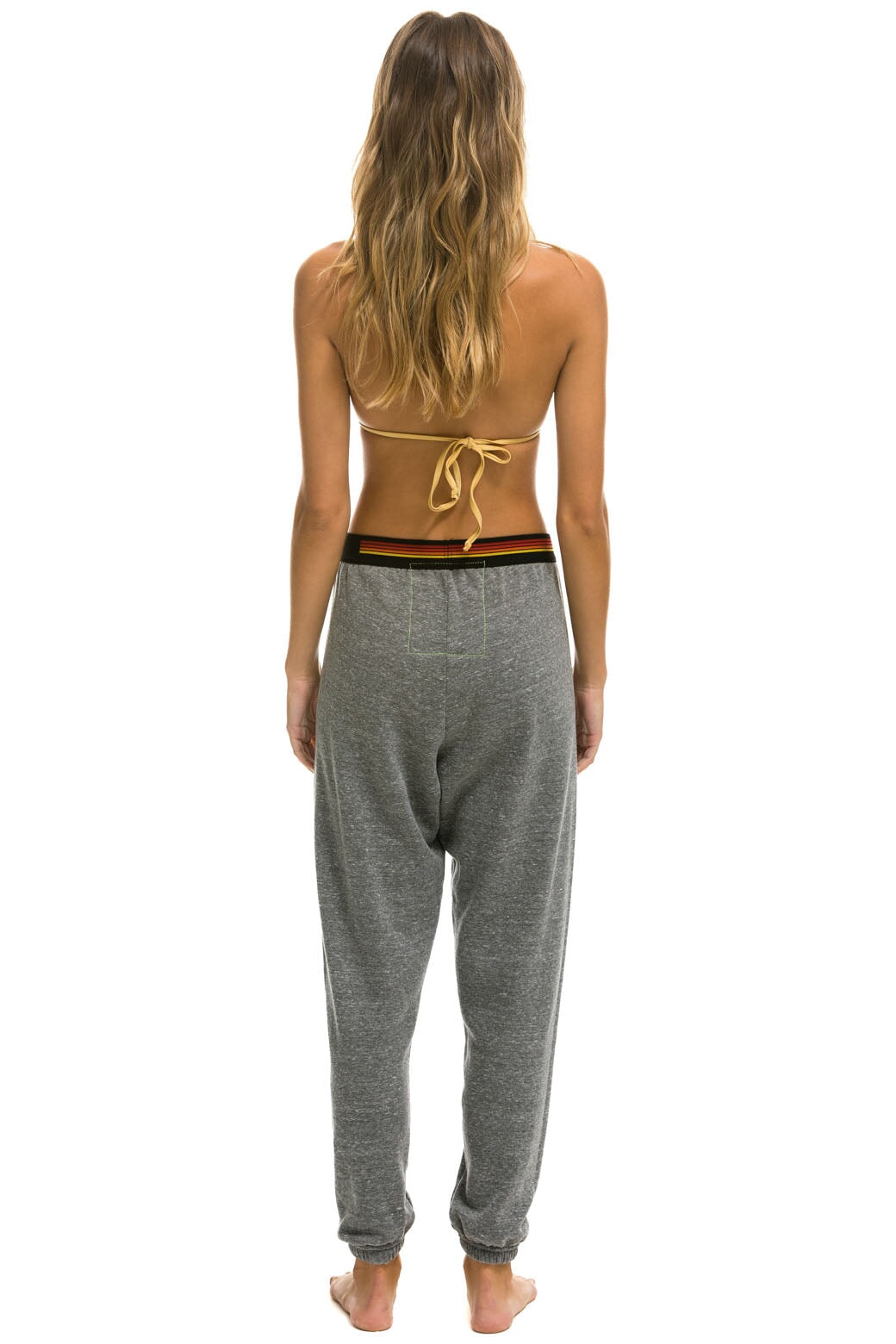 ELASTIC LOGO WOMEN'S SWEATPANTS - HEATHER GREY Women's Sweatpants Aviator Nation 