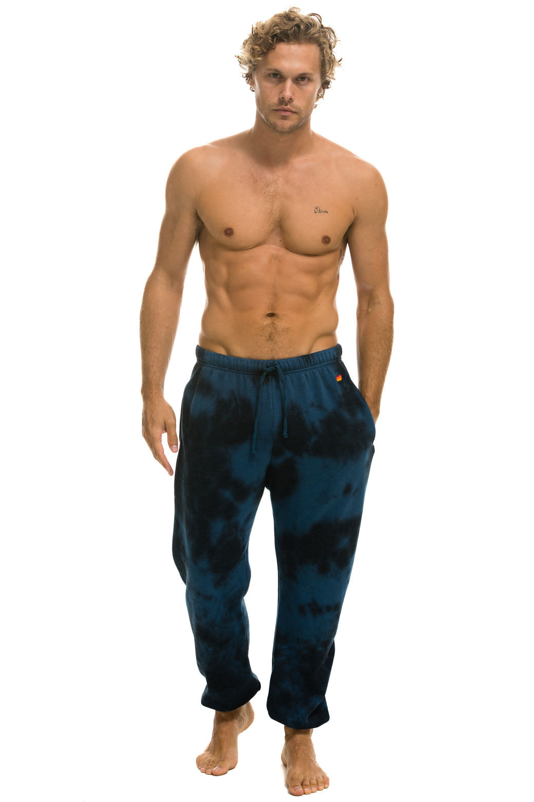 HAND DYED SWEATPANTS TIE DYE BLUE BLACK Aviator Nation